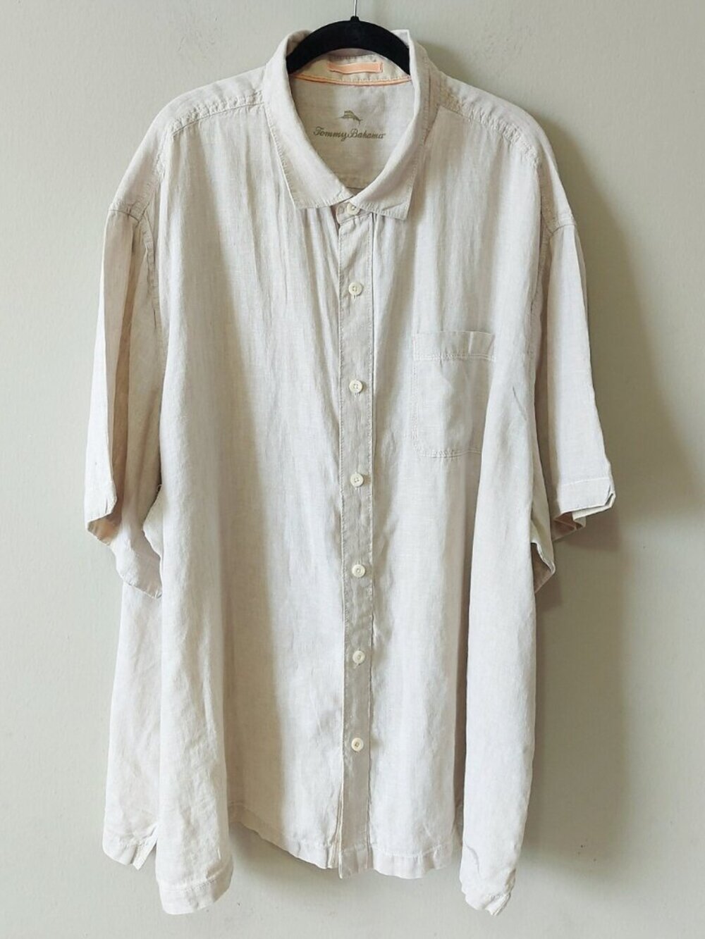Tommy Bahama Natural Linen Button-Up Shirt 3XLB Lightweight Camp Short Sleeve